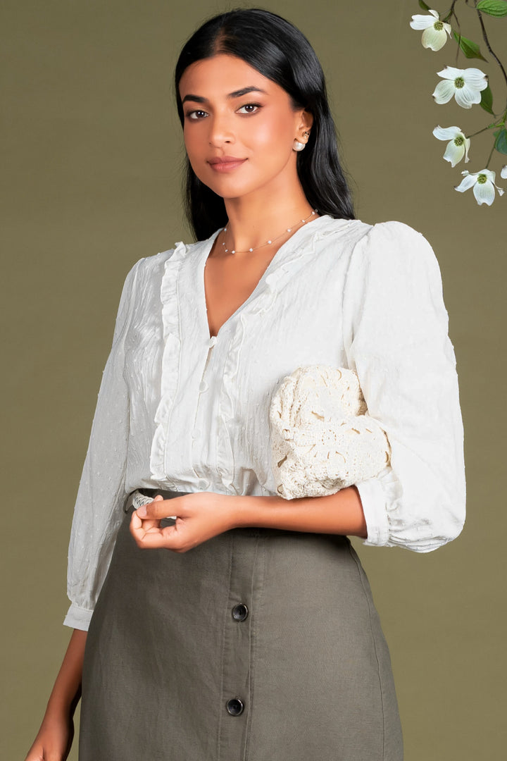 Textured Puff Sleeve Top