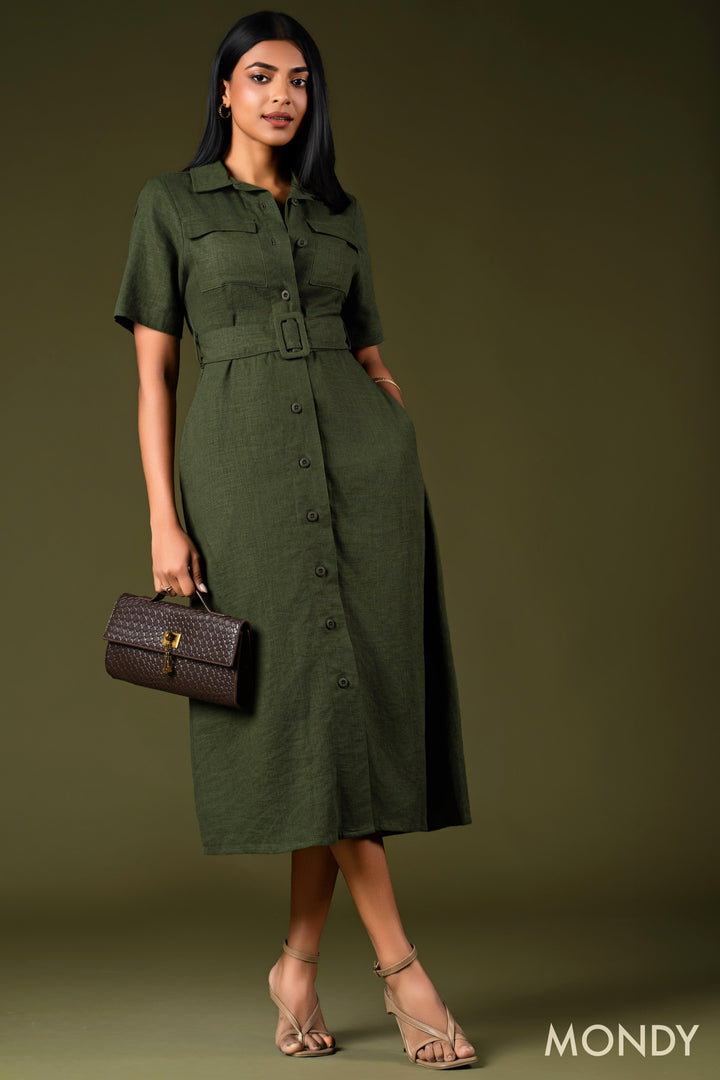 Belted Shirt Dress