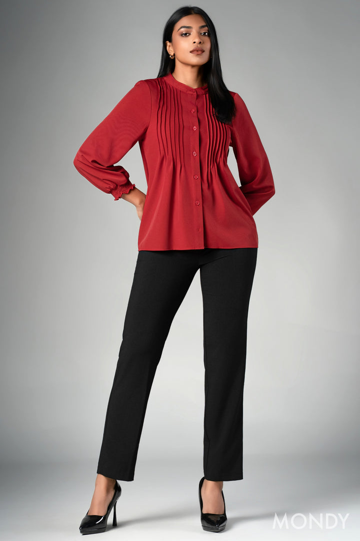Pin Tuck Detail Top