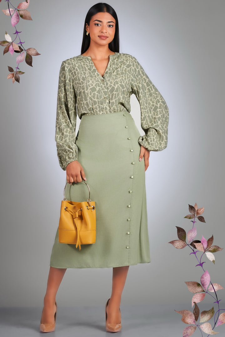 Printed Puff Sleeve Top