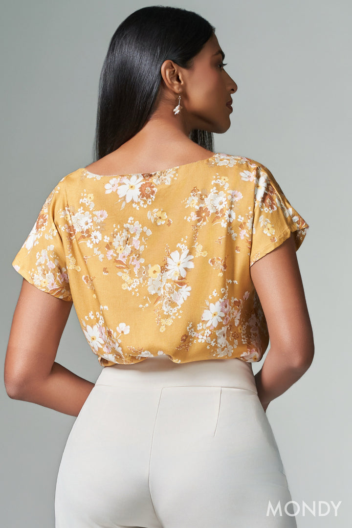 Printed Raglan Sleeve Top