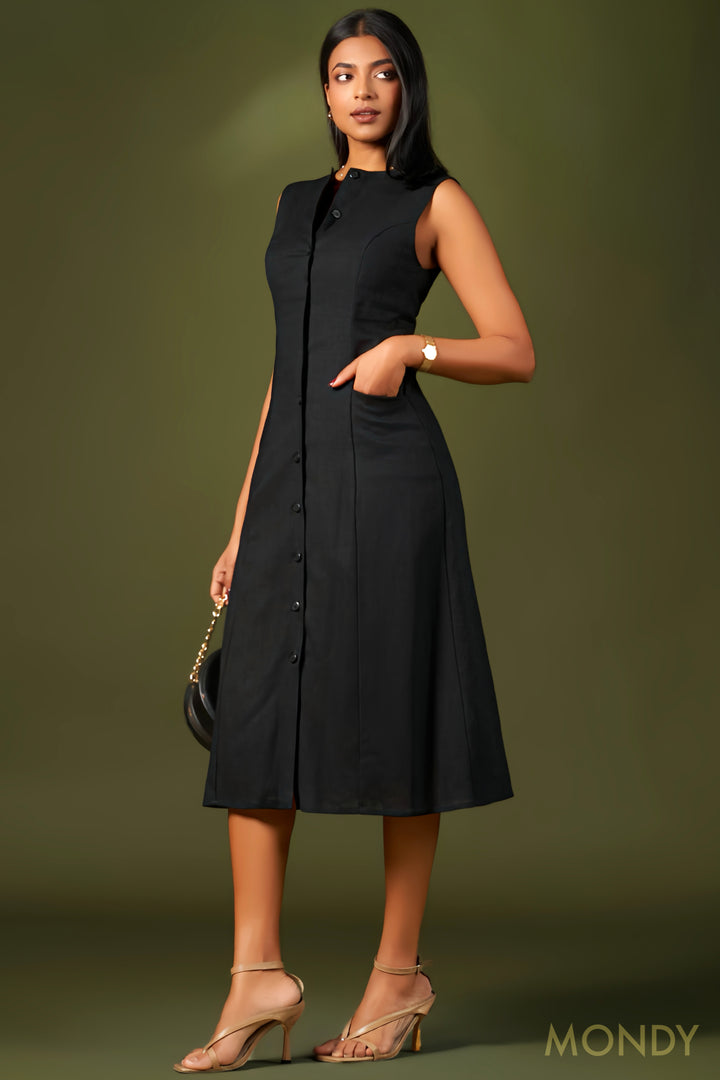Aline Button Up Midi Dress