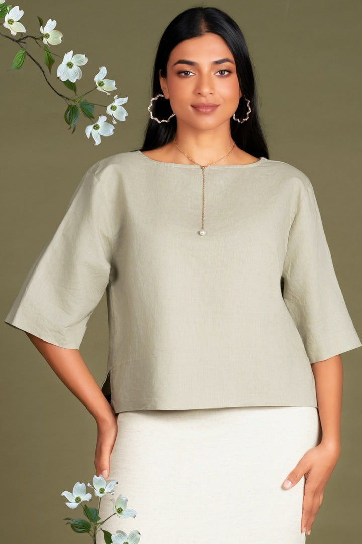 Boat Neck Boxy Top