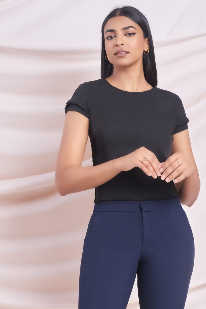 Black Short Sleeve Top