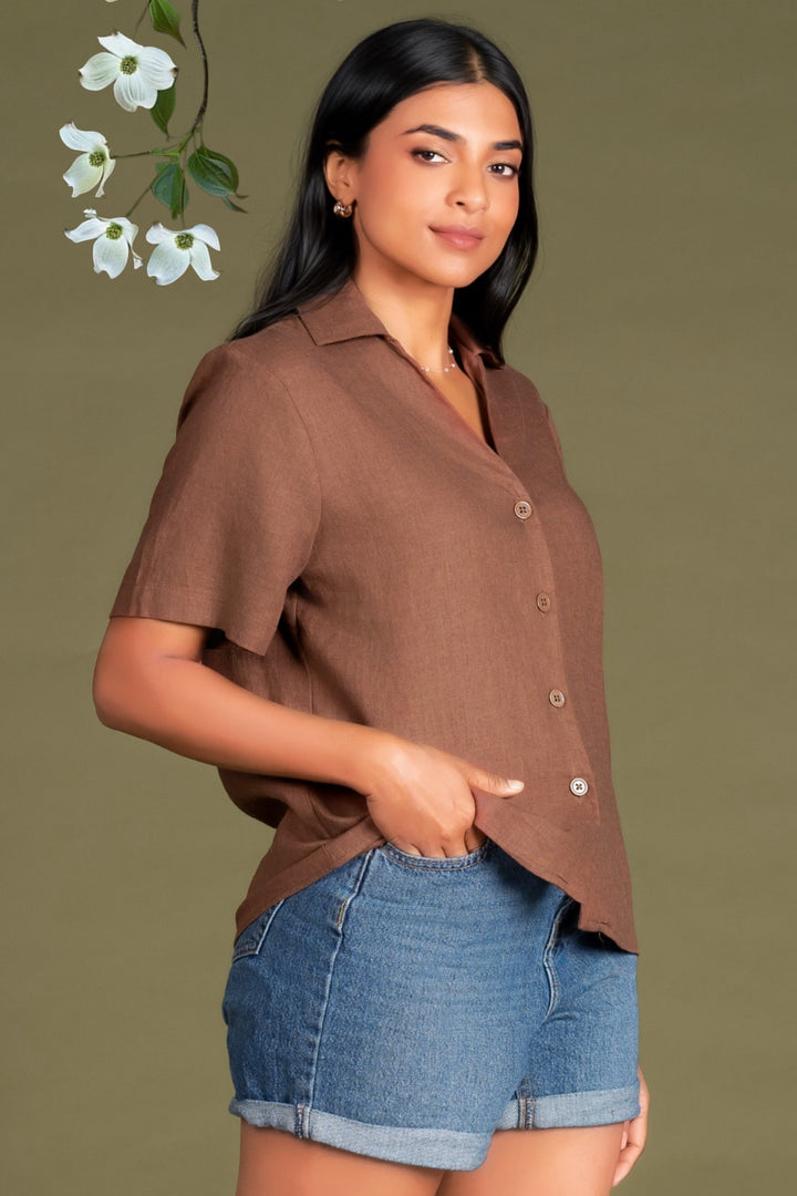 Brown Short Sleeve Shirt