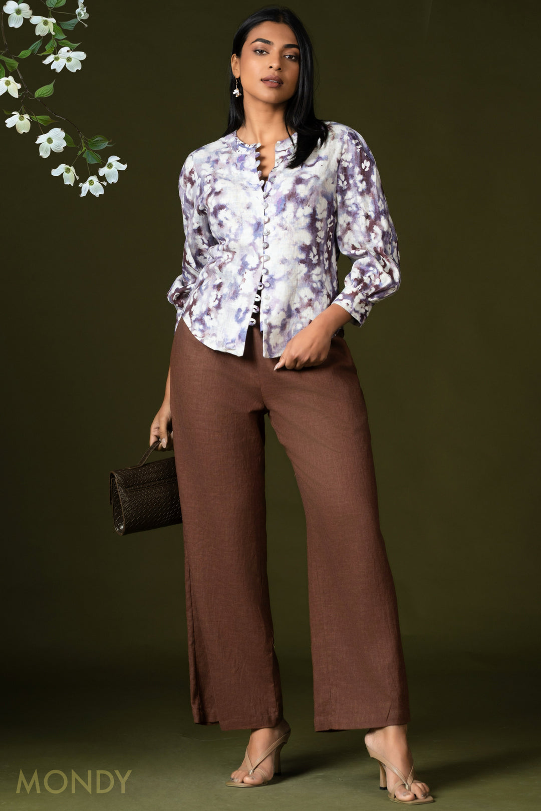 Printed Button Up Top