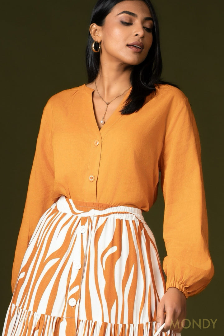 Relaxed Fit Puff Sleeve Top