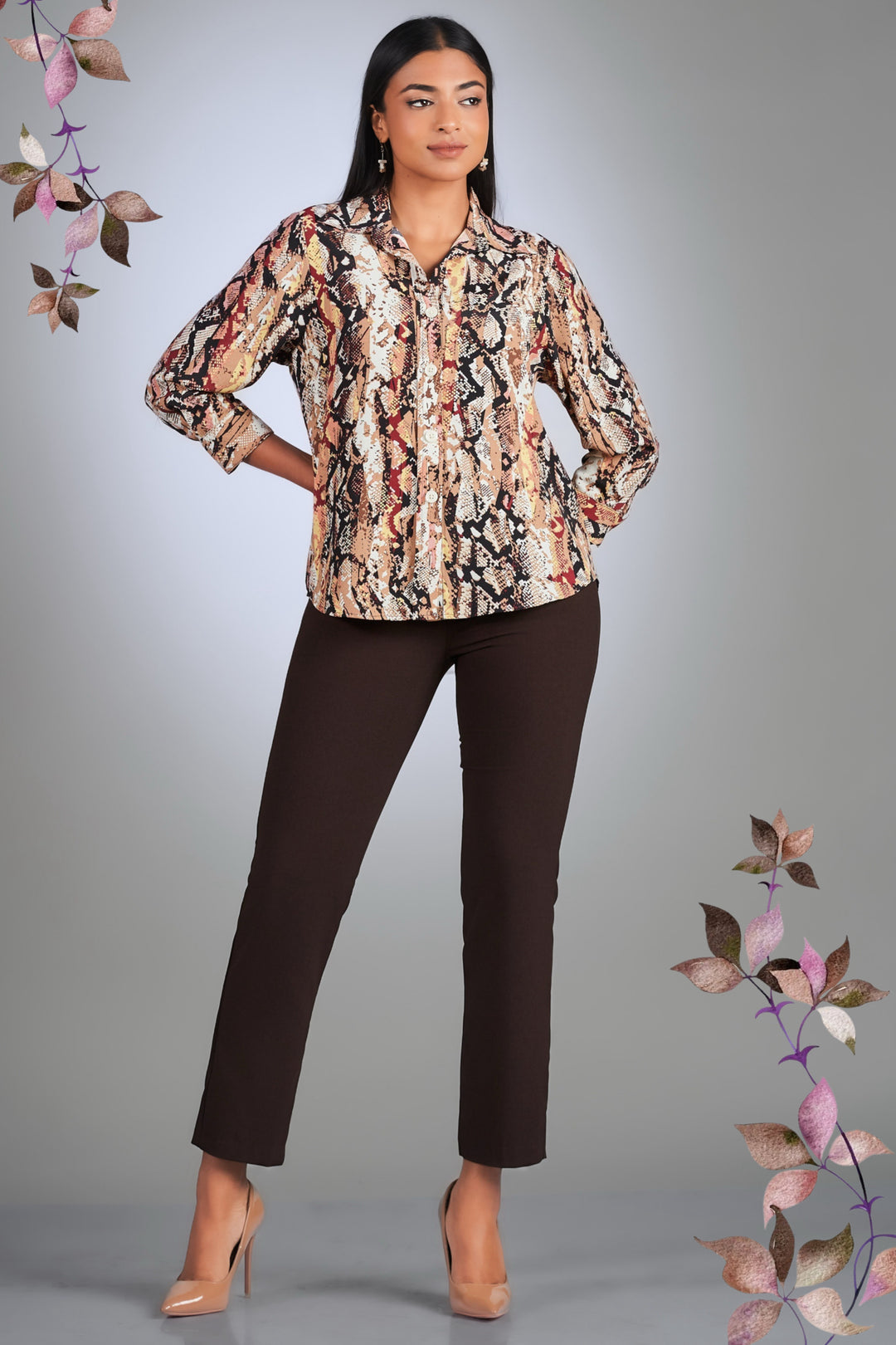 Printed Three Quarter Sleeve Shirt