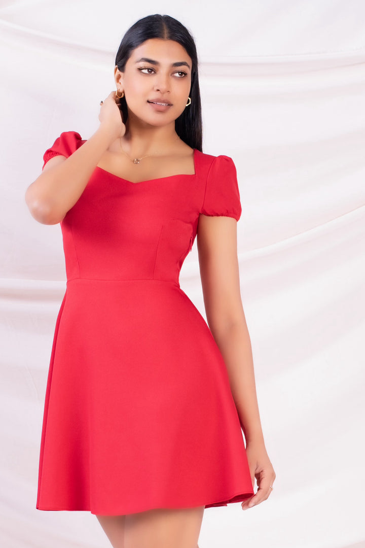 Red Sweetheart Mini Dress