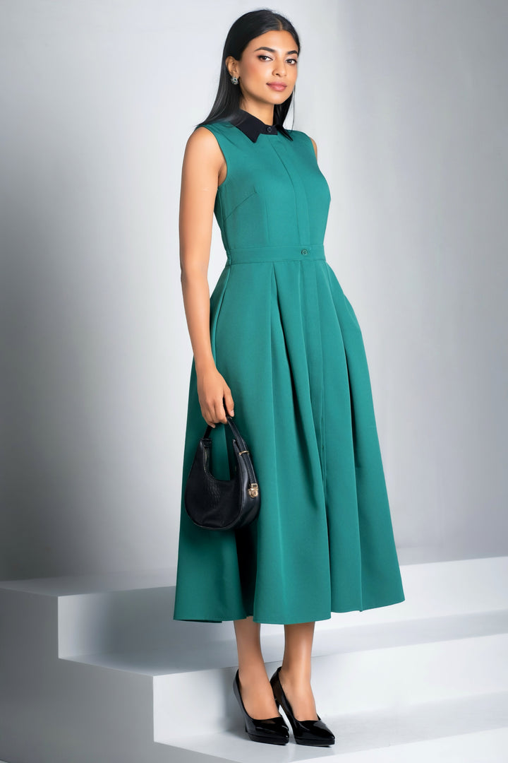 Midi Pleated Shirt Dress