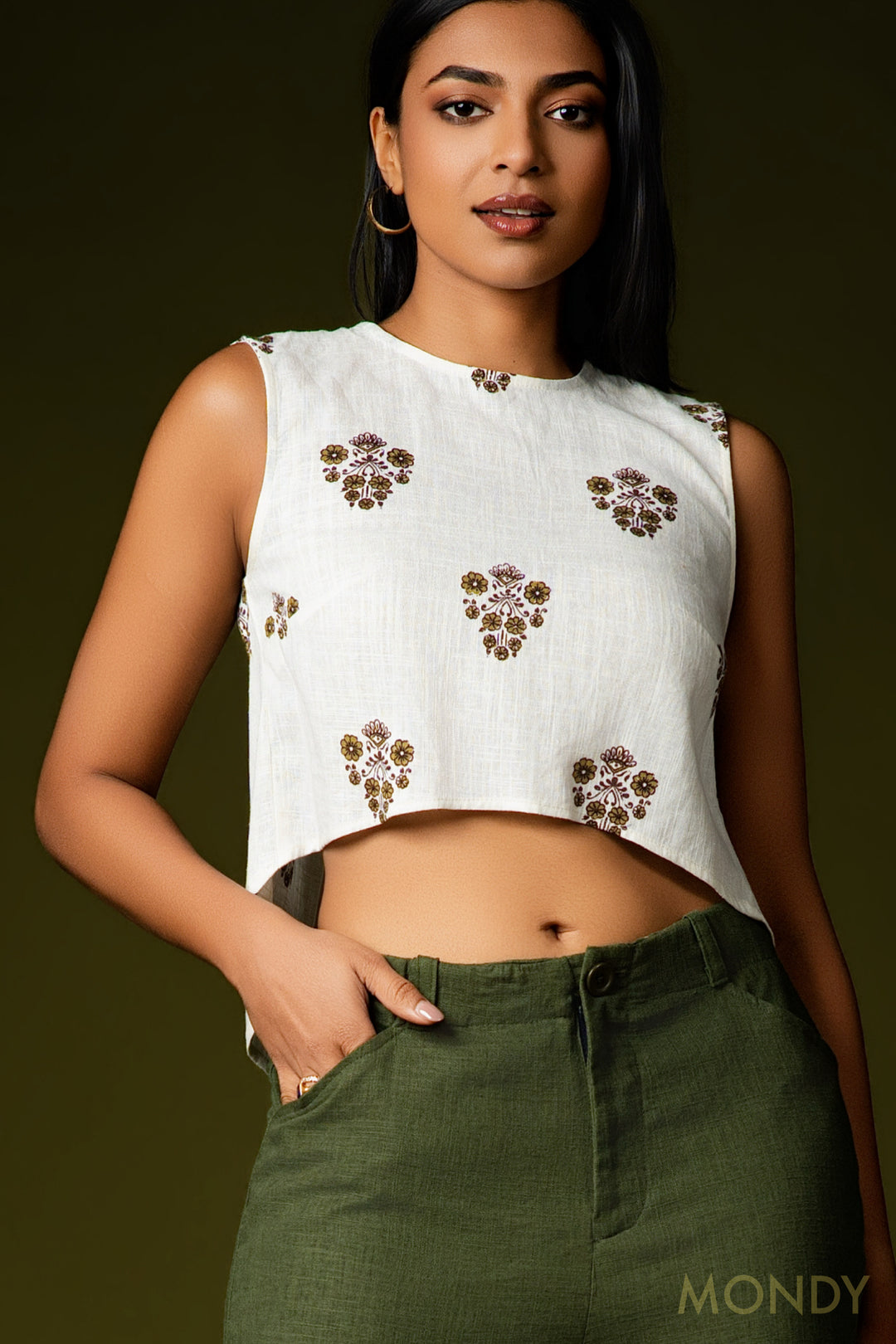 Back Split Crop Top