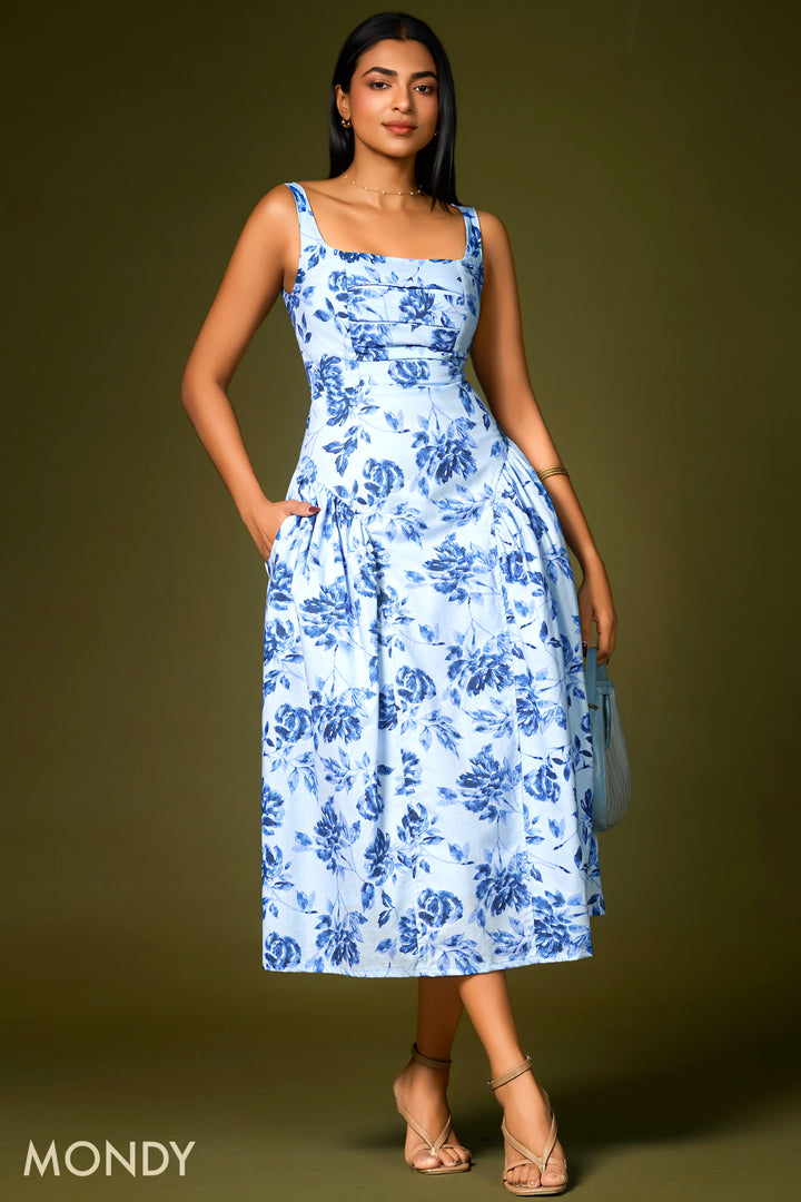 Square Neck Midi Dress