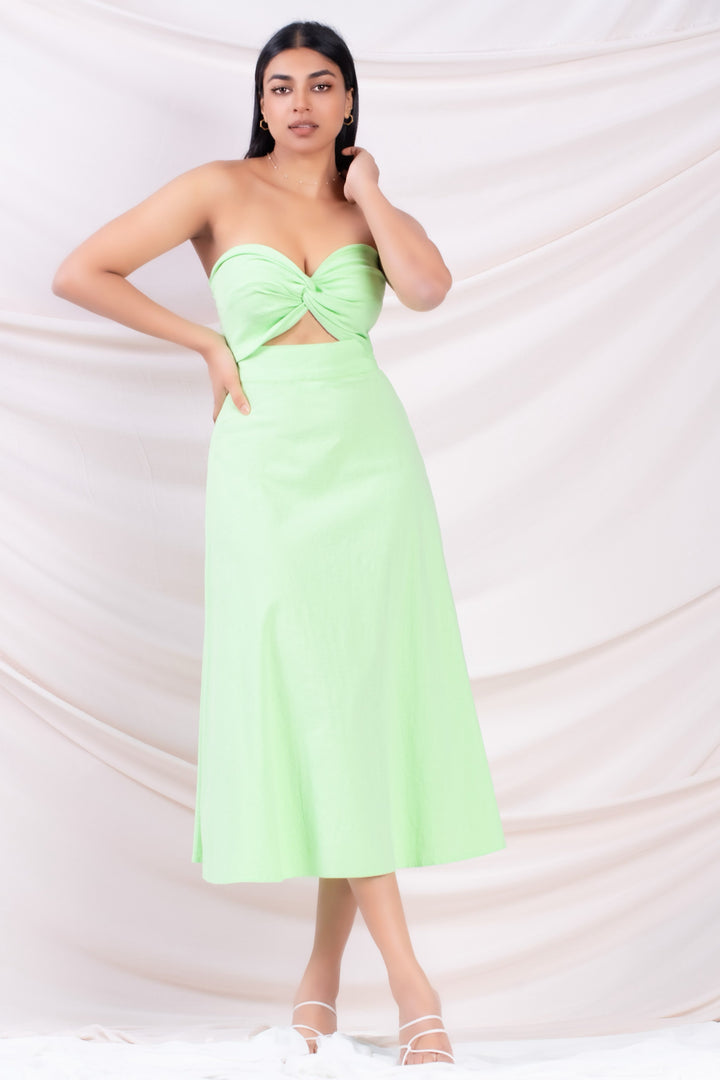 Green Sweetheart Midi Dress