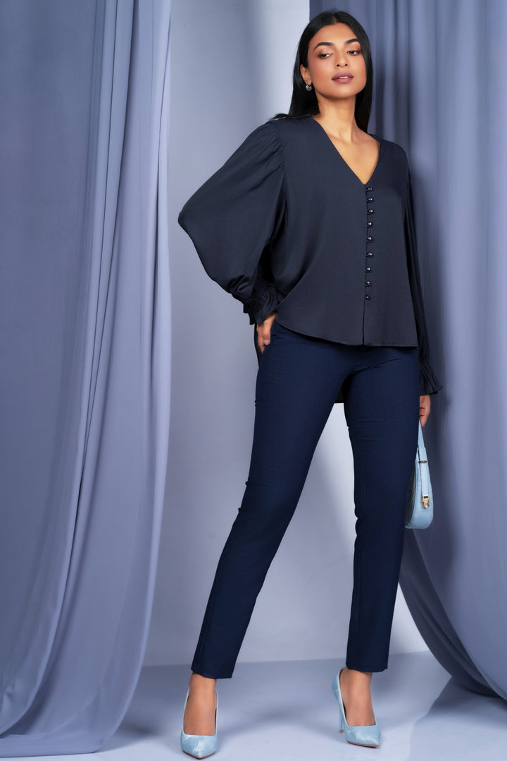 Navy Oversized Top