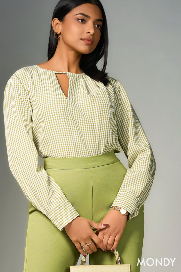Asymmetric Checkered Top