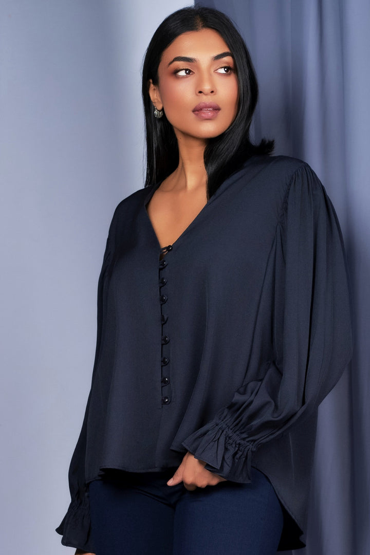 Navy Oversized Top