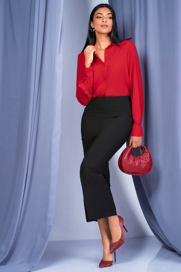 Red Chiffon Shirt
