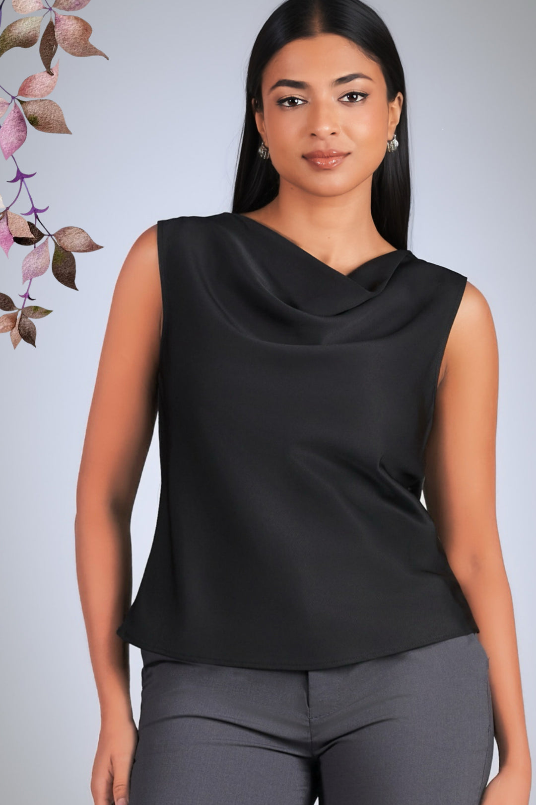 Sleeveless Cowl Neck Top