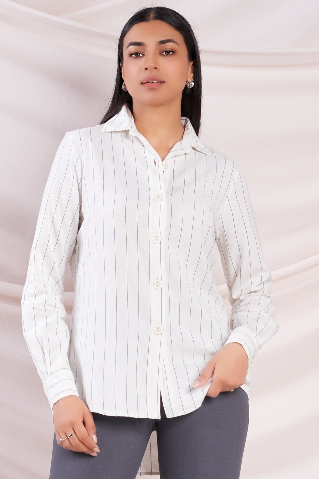 Cream Stripe Shirt