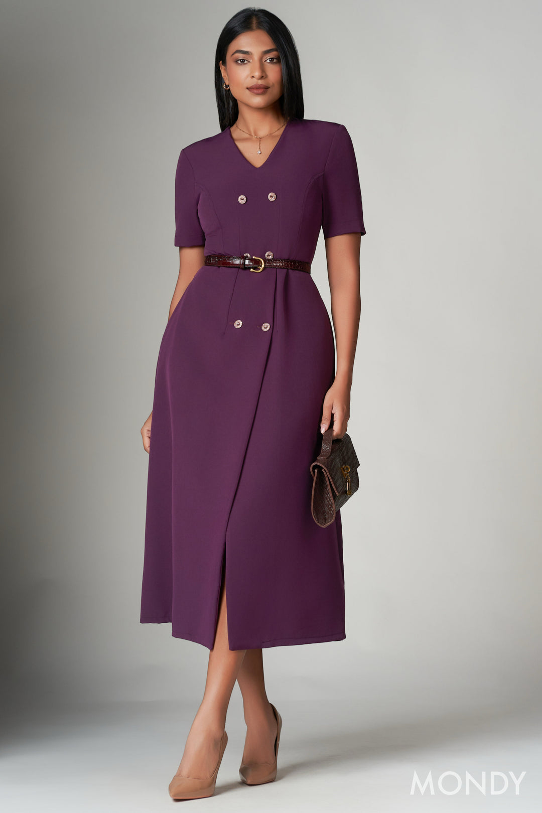 Double Buttoned Midi Dress