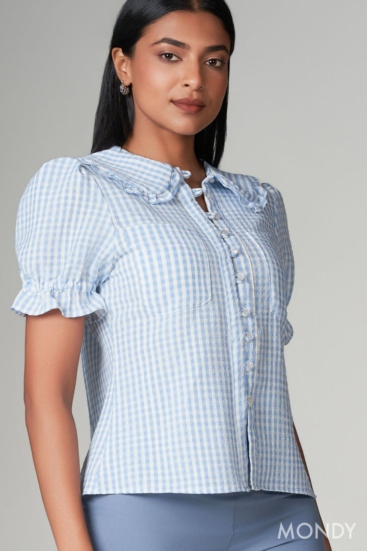 Printed Puff Sleeve Top