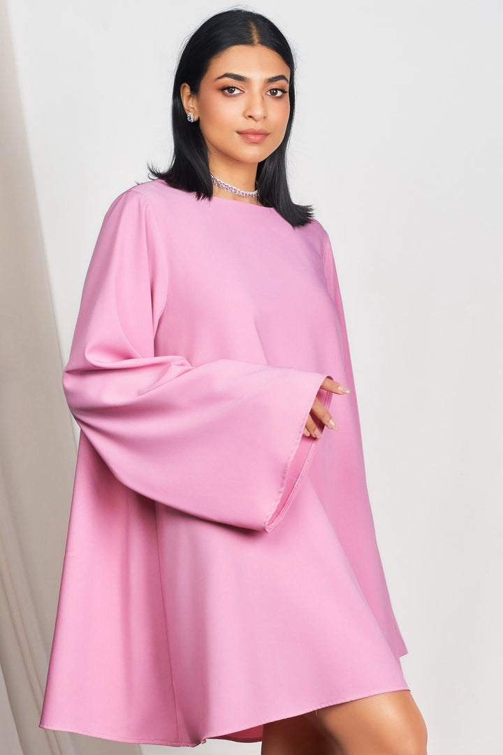Flare Sleeve Relaxed Mini Dress