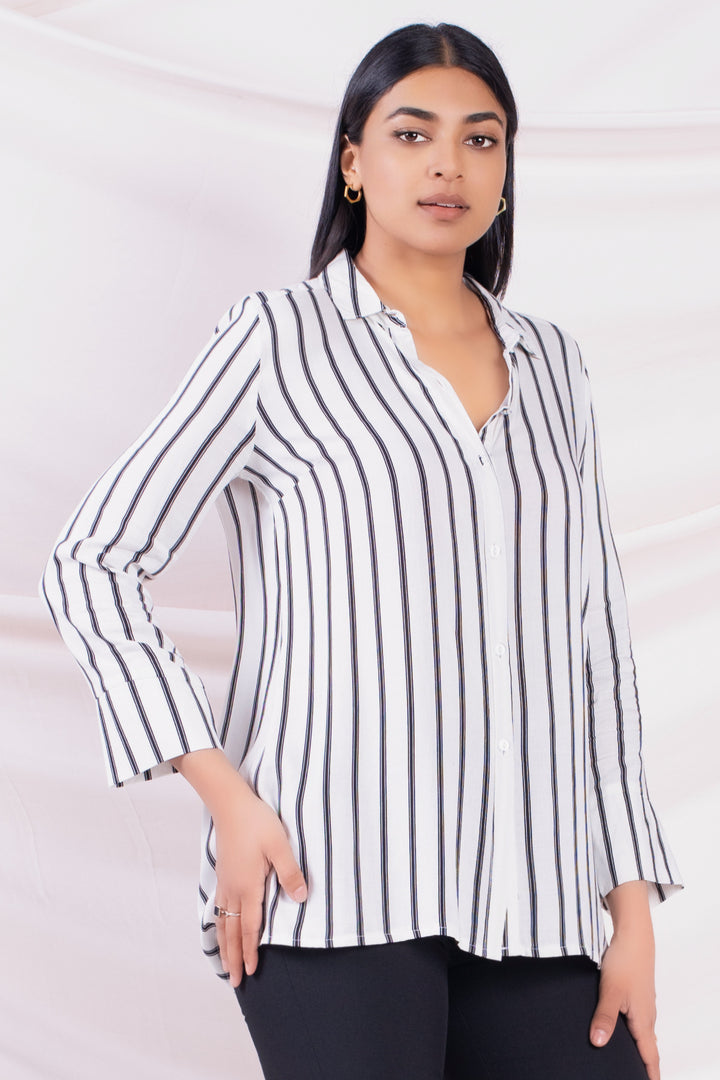 White Stripe Oversized Shirt