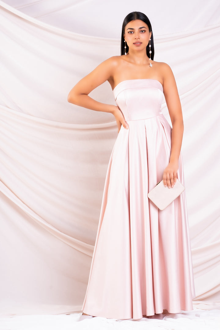 Pink Strapless Maxi Dress