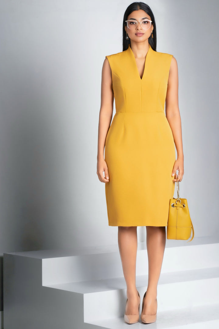 V Neck Sheath Dress