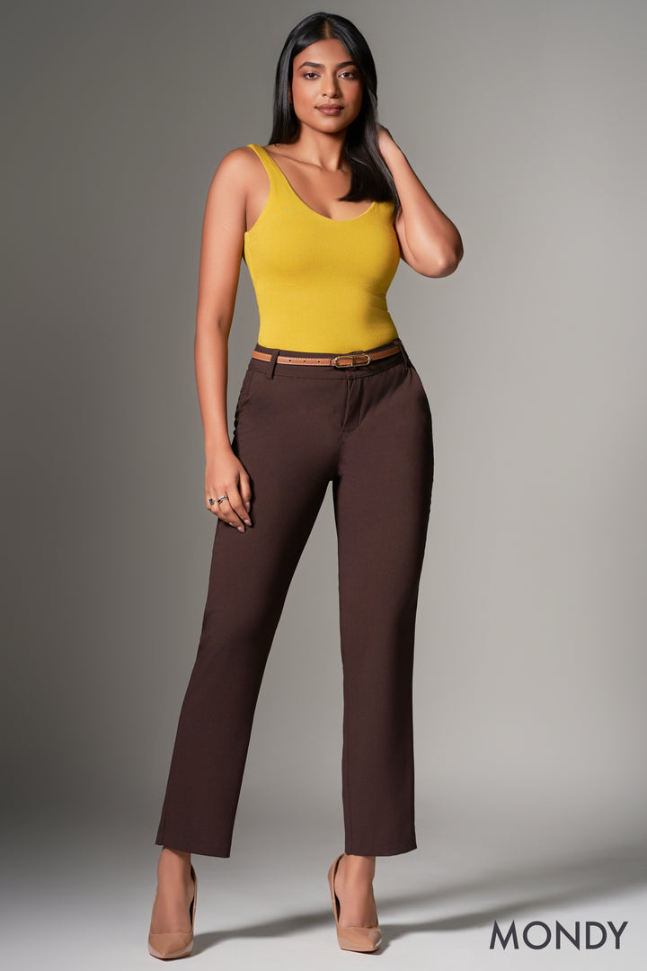 Regular Waist Straight Cut Pant