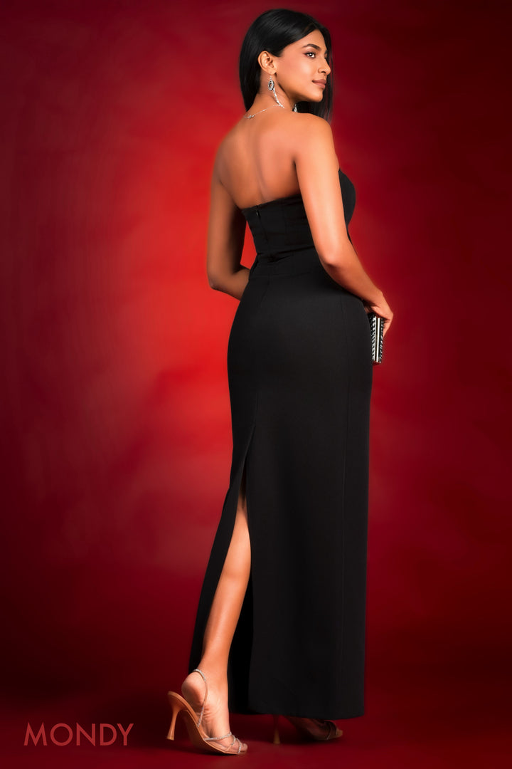 Strapless Bow Maxi Dress