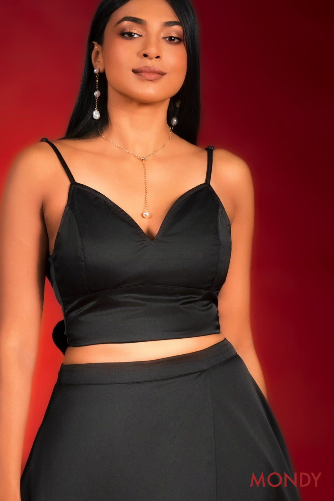 Black Tie Back Crop Top