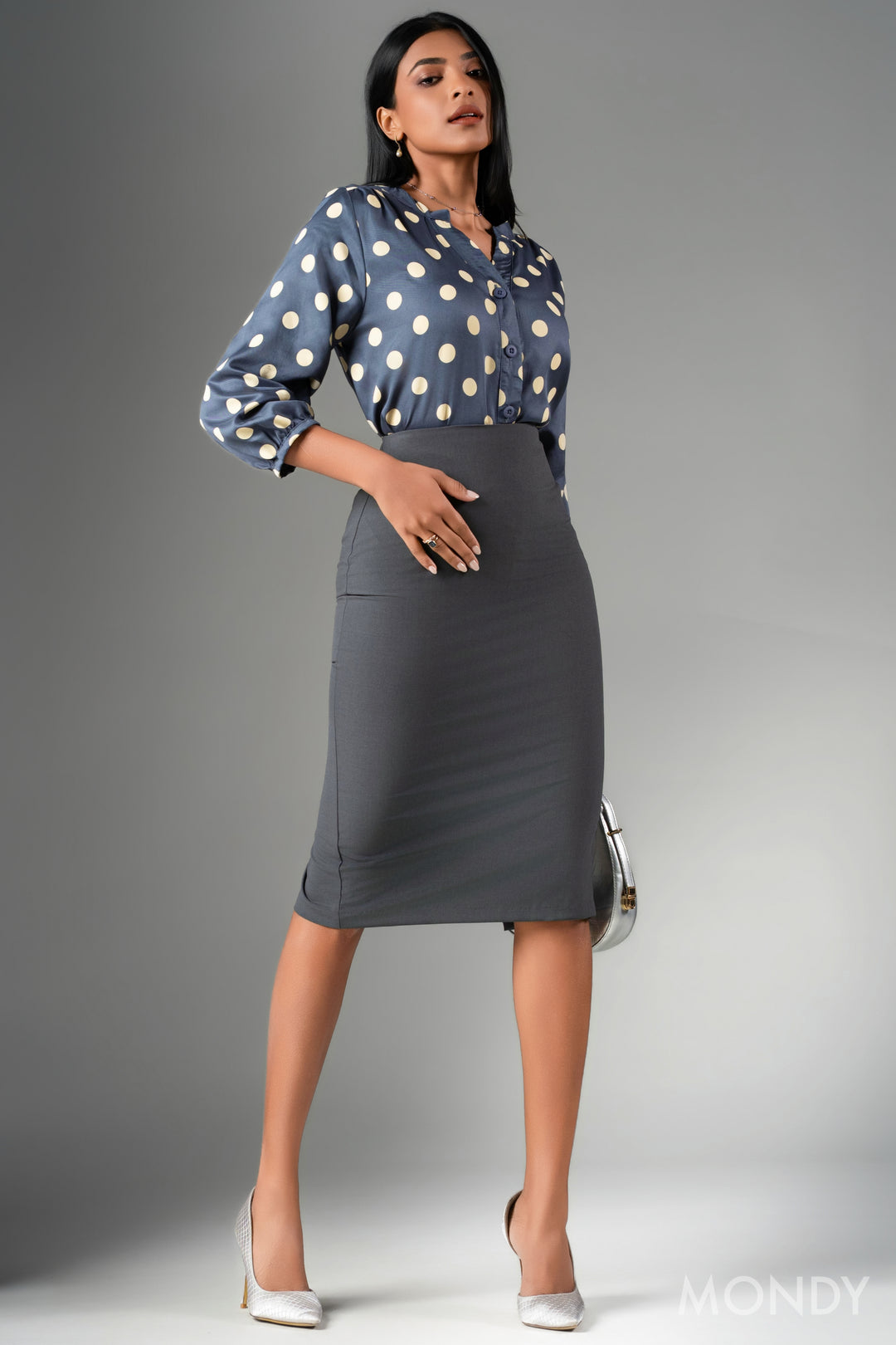 Polka Dot Puff Sleeve Top