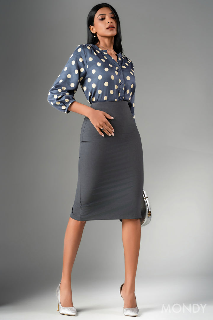 Polka Dot Puff Sleeve Top