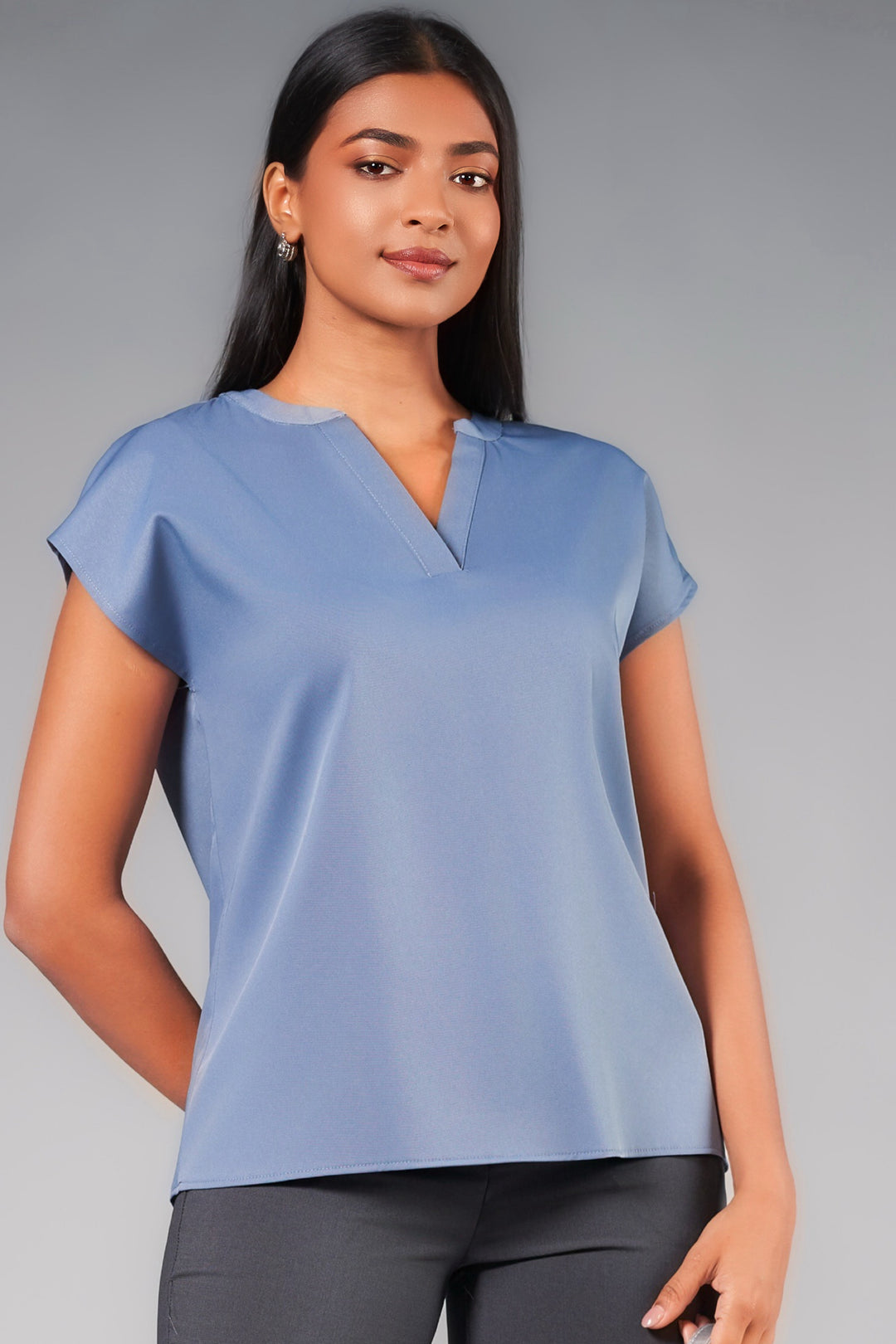 V Neck Cap Sleeve Top