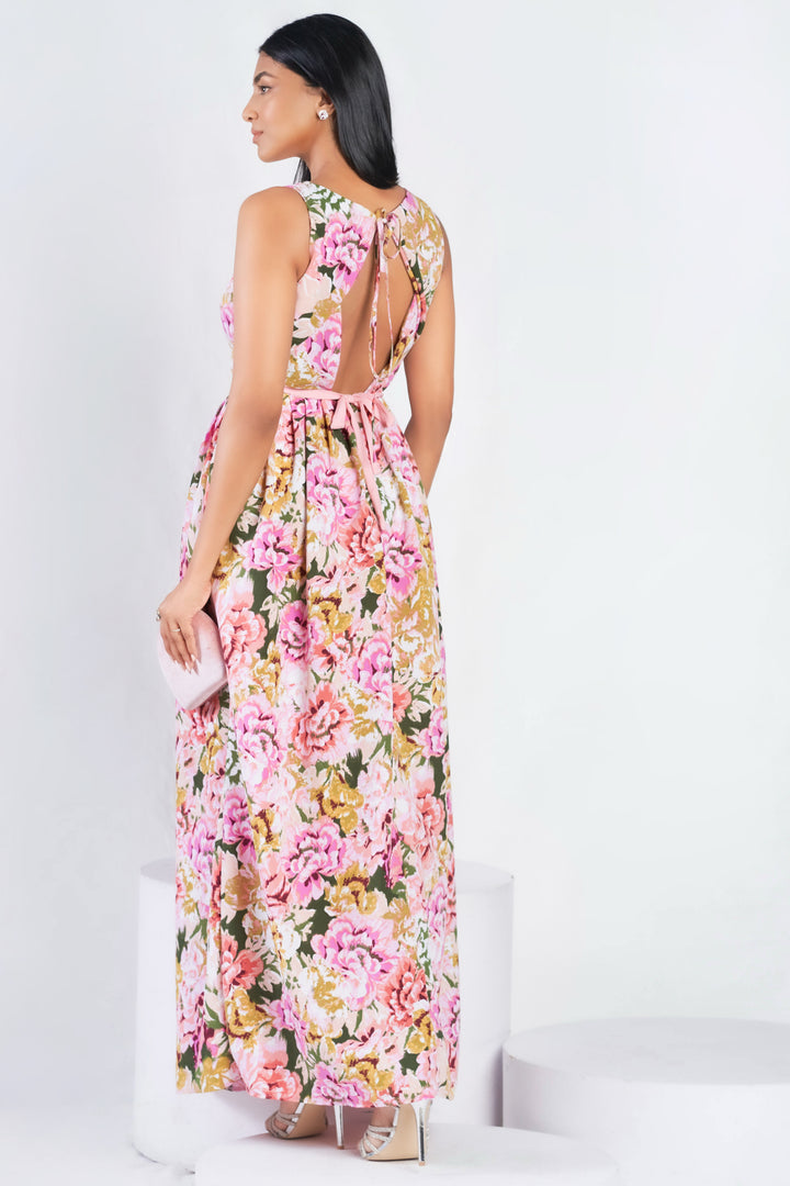 Floral Backless Maxi Dress