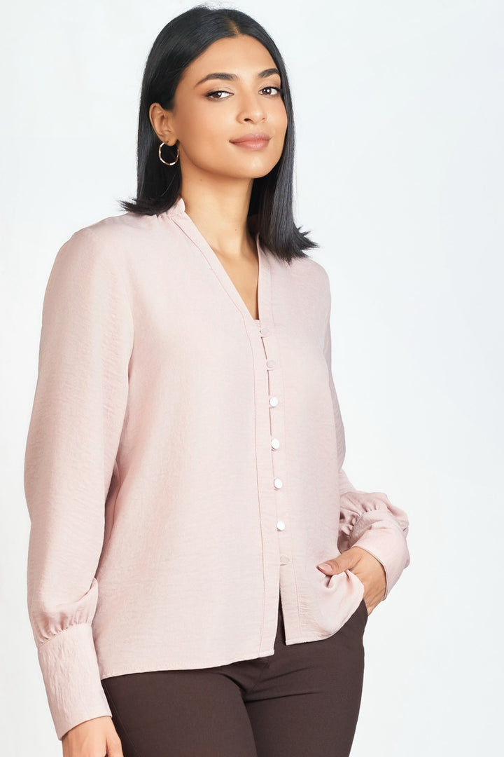 Pink Button Up Top
