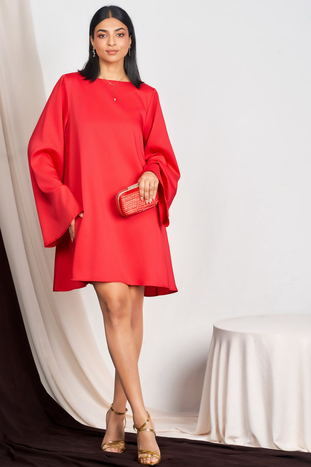 Flare Sleeve Relaxed Mini Dress