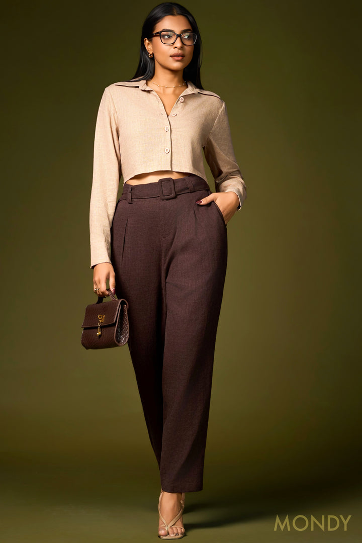 Belted Pleat Detail Pant
