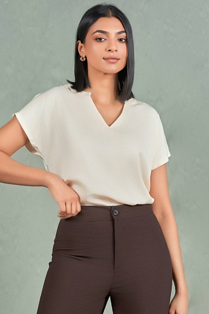 Cream Raglan Sleeve Top