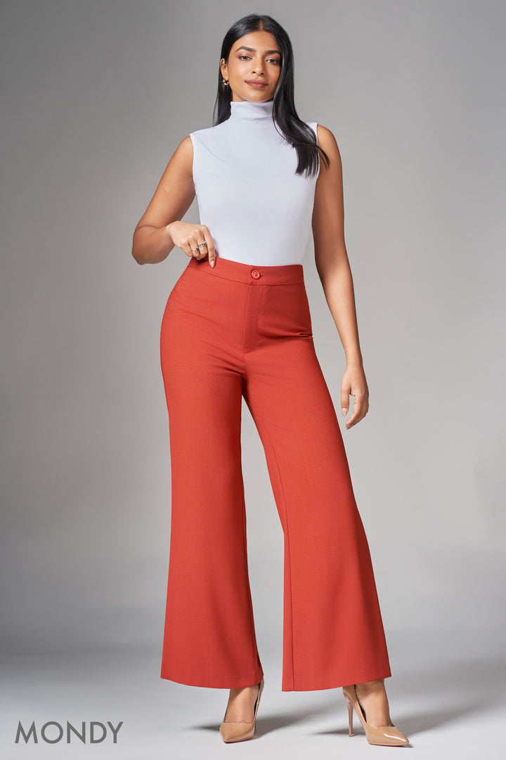 Regular Waist Flared Pant
