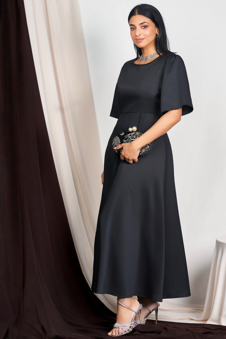 Puff Sleeve Aline Maxi Dress