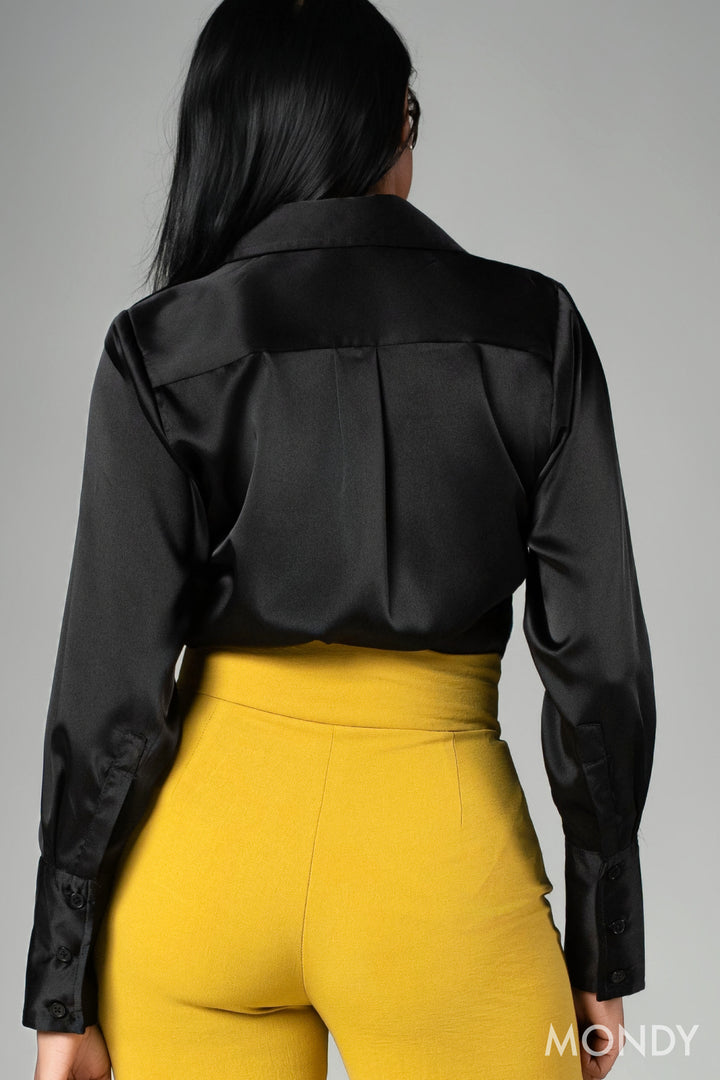 Black Satin Shirt