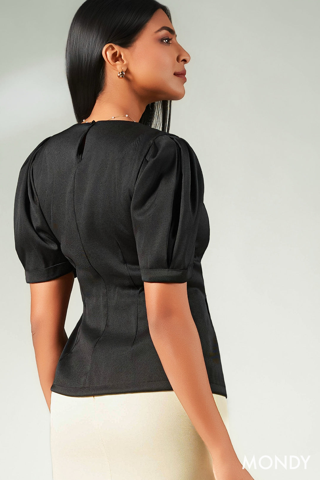 Puff Sleeve Peplum Top