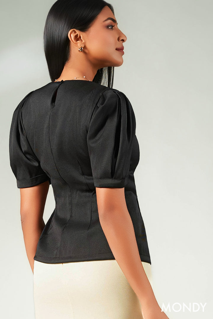 Puff Sleeve Peplum Top