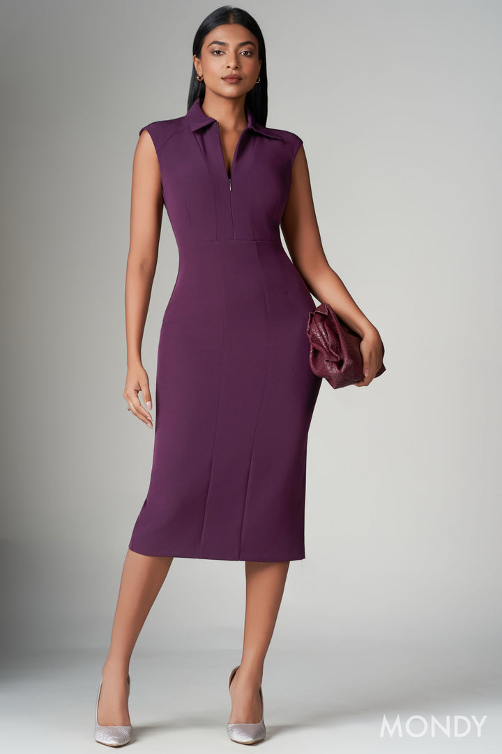 Zip Up Sheath Dress