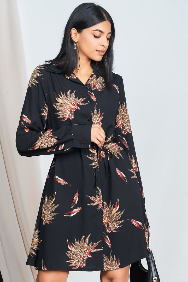Printed Shirt Dress