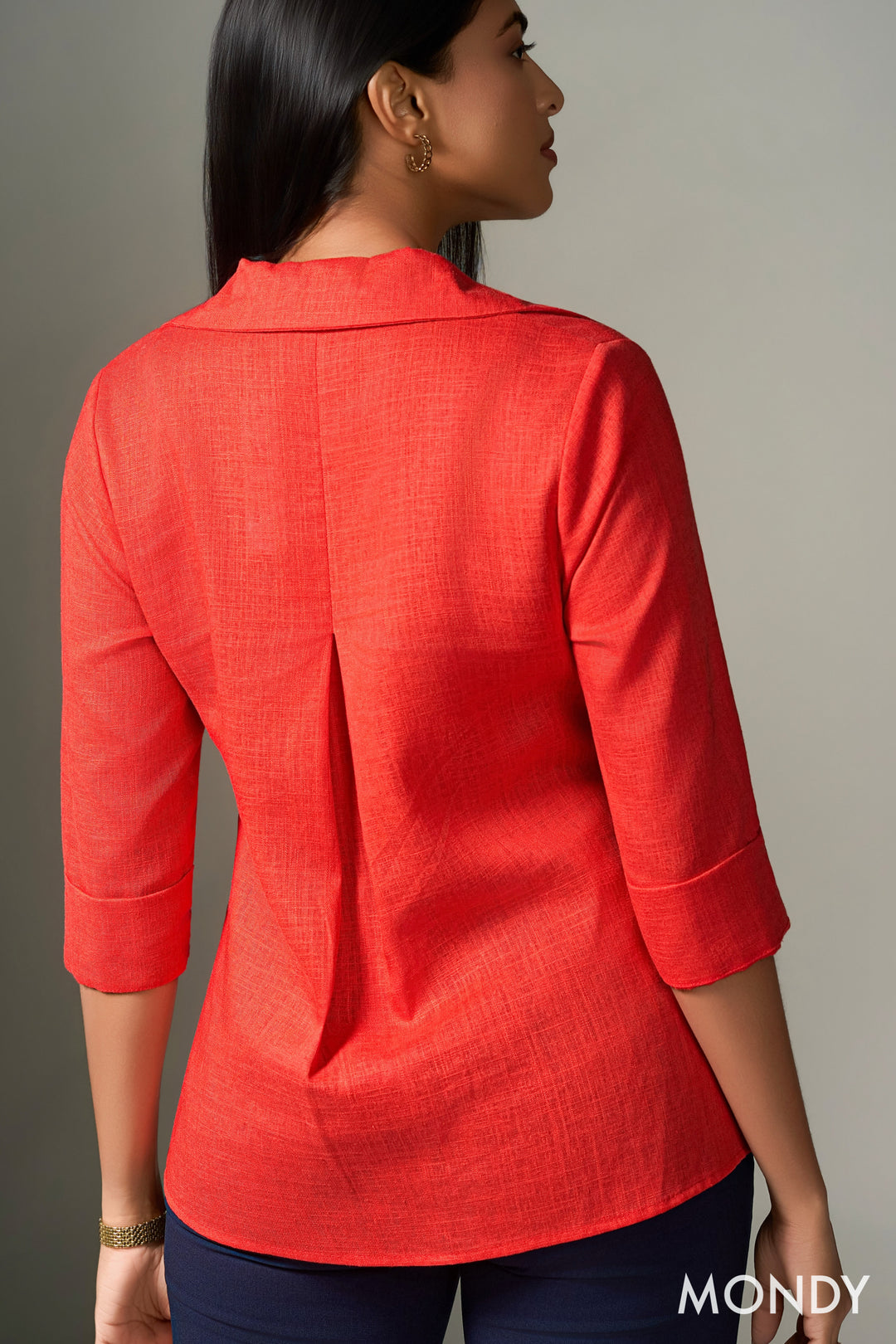 Collared Peplum Top