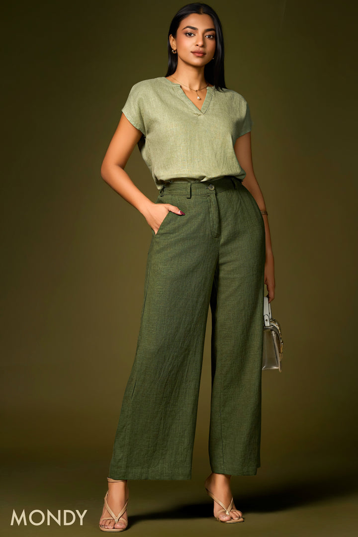 Khaki Buttoned Pant