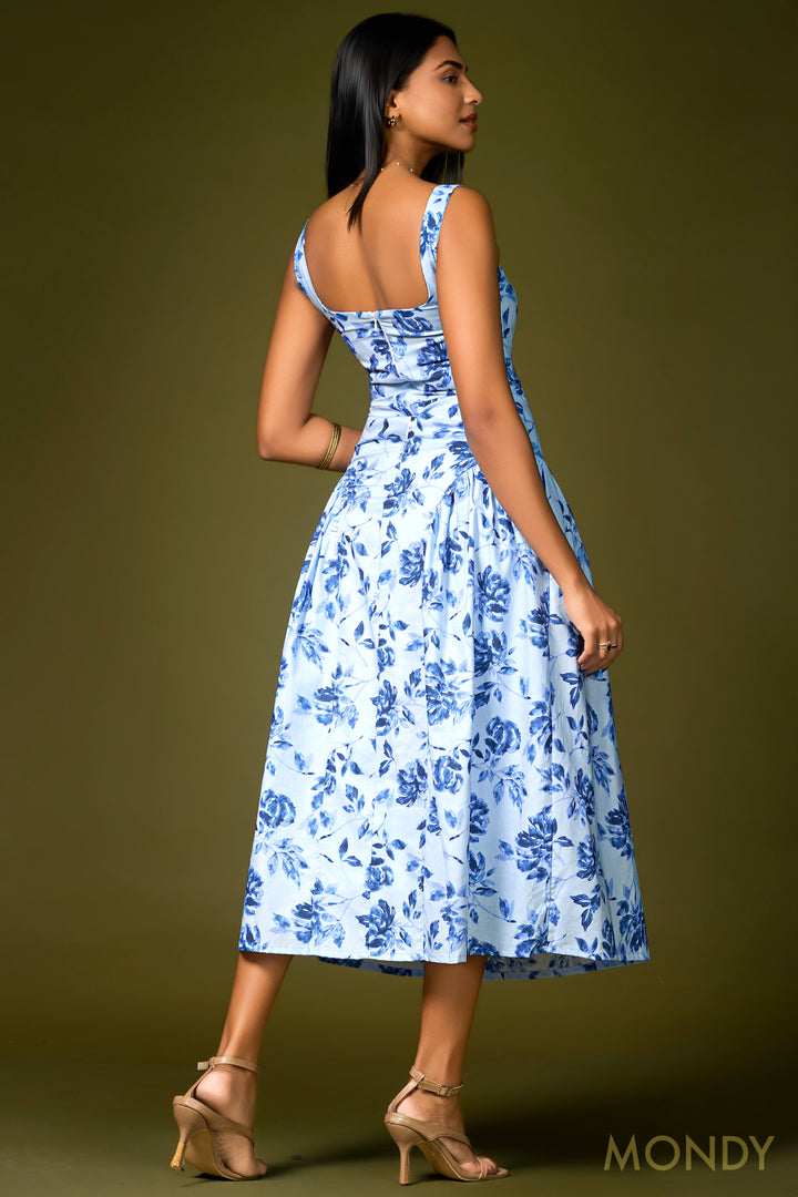 Square Neck Midi Dress